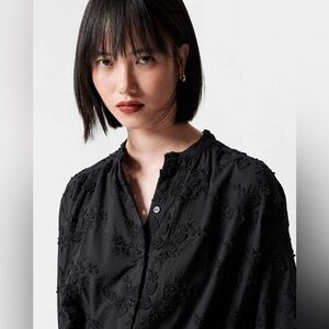 NWT &Other Stories Voluminous Floral-Appliqué Blouse US Size 6